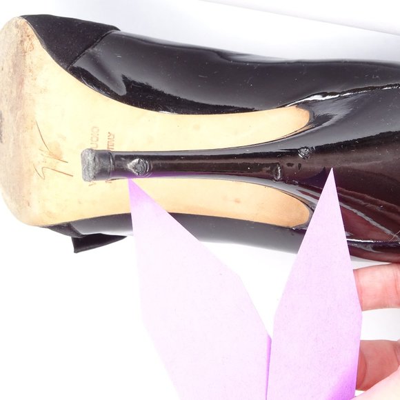 Giuseppe Zanotti Satin bow Patent Peep Toe Pumps - Picture 13 of 14